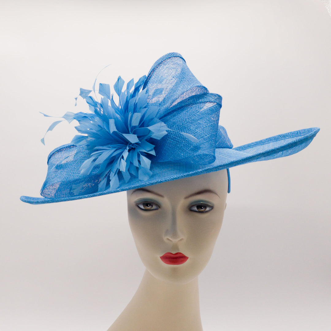 NEW cobalt blue silk abaca loop fascinator with barb hotsell quill. Gorgeous on!