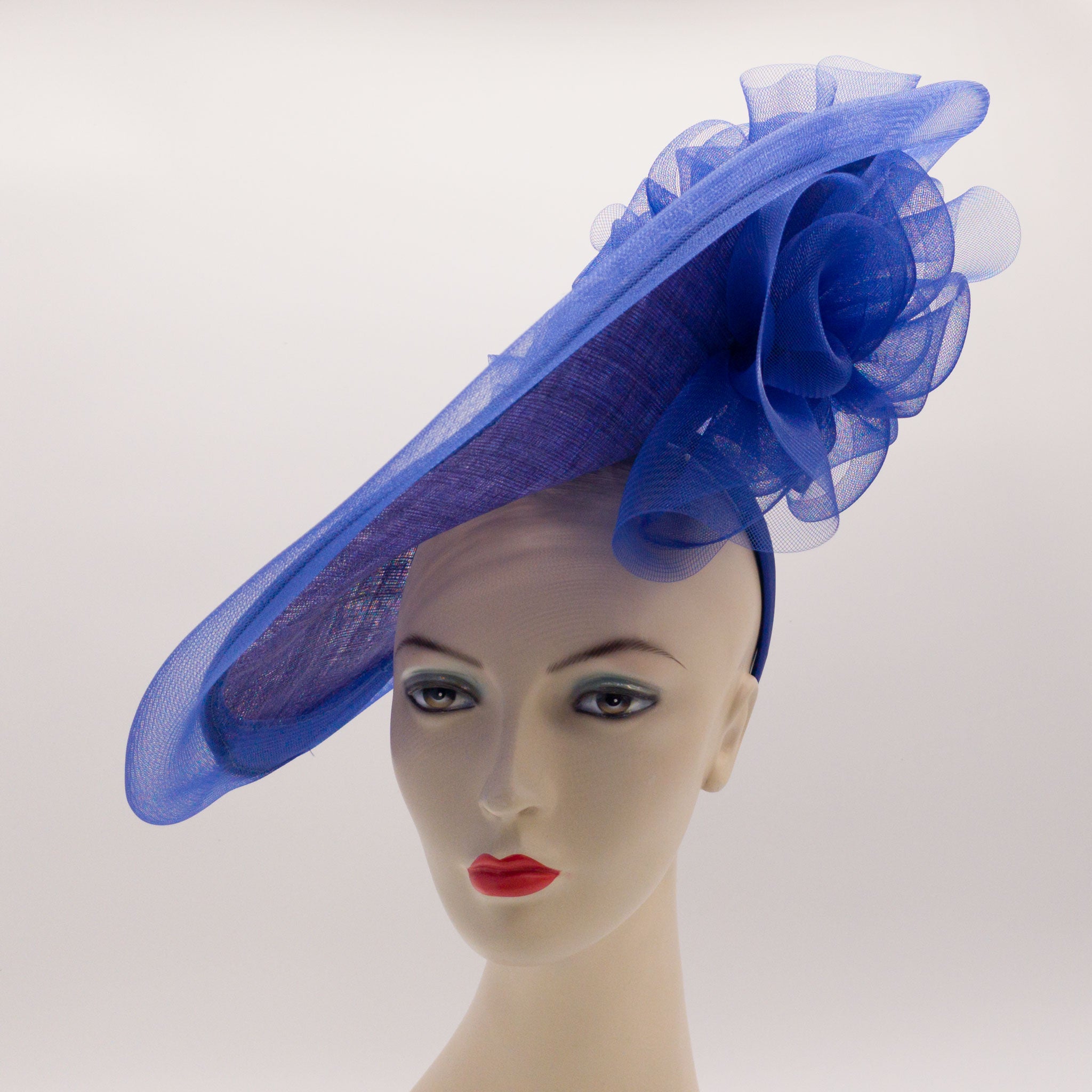 Statement Piece Hatinator in Sinamay with Dramatic Crin edging and Flo ...