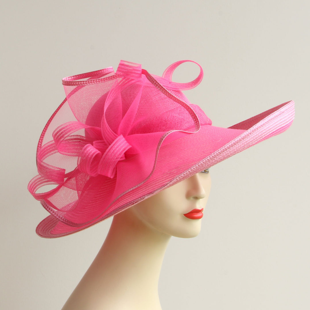 Kentucky Derby Hat Wedding Crin authentic Jumbo Fascinator Hat Cocktail Pink