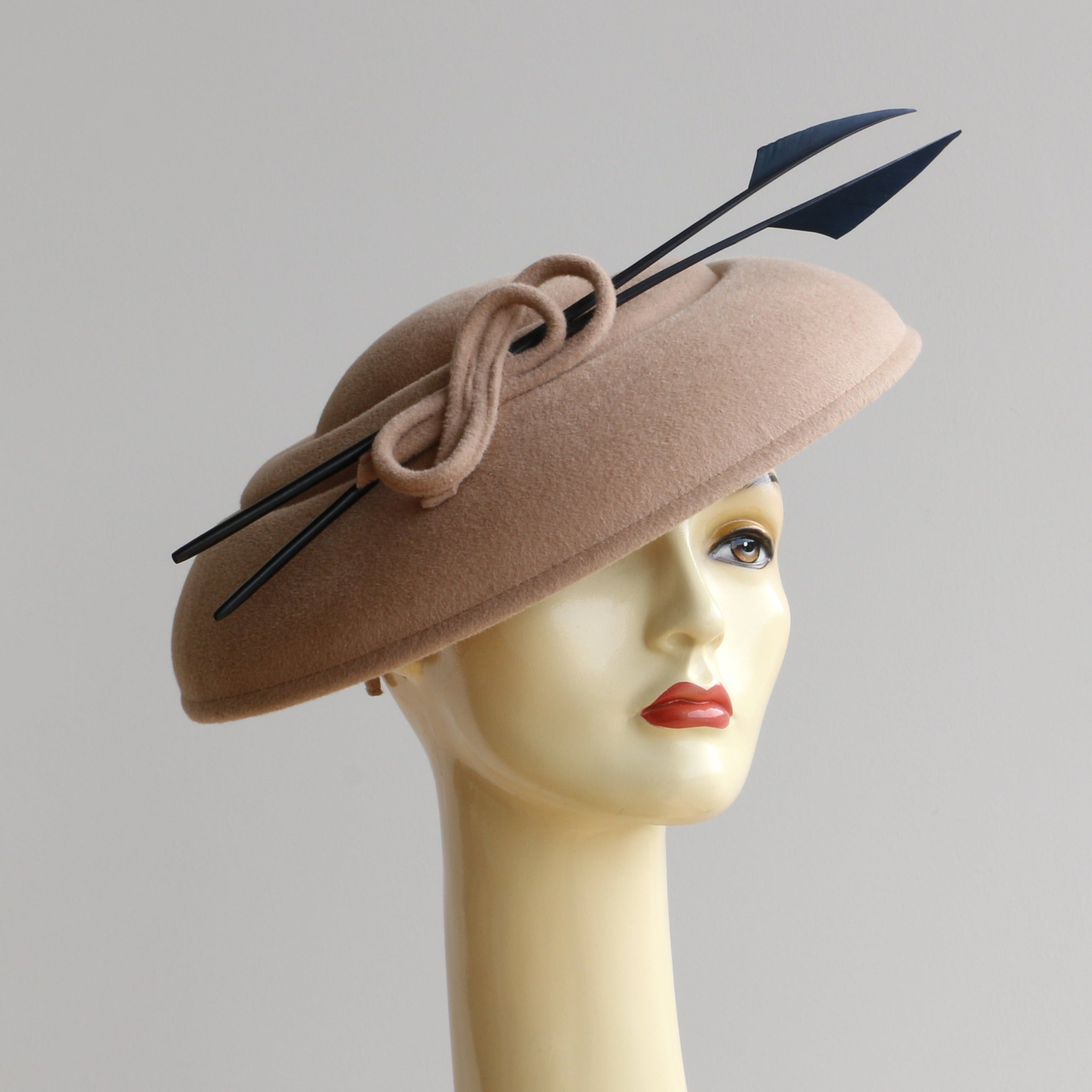 Wool Velour Hatinator with Double Quill – Ella Bulloch Hats